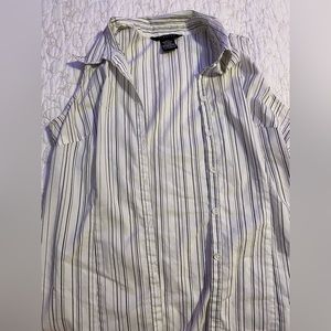 vintage george striped button up sleeveless top